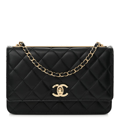 Chanel Lambskin Quilted Trendy CC Wallet On Chain WOC Black 1 of 14