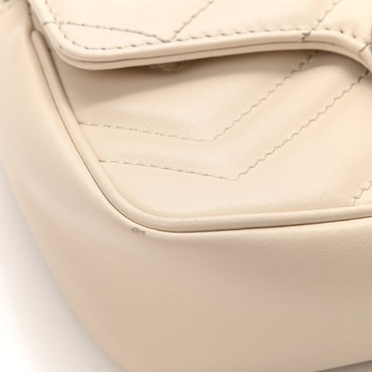Gucci Calfskin Matelasse Super Mini GG Marmont Shoulder Bag White 10 of 10