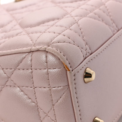 Christian Dior Metallic Lambskin Cannage Mini Lady Dior Lotus 12 of 13