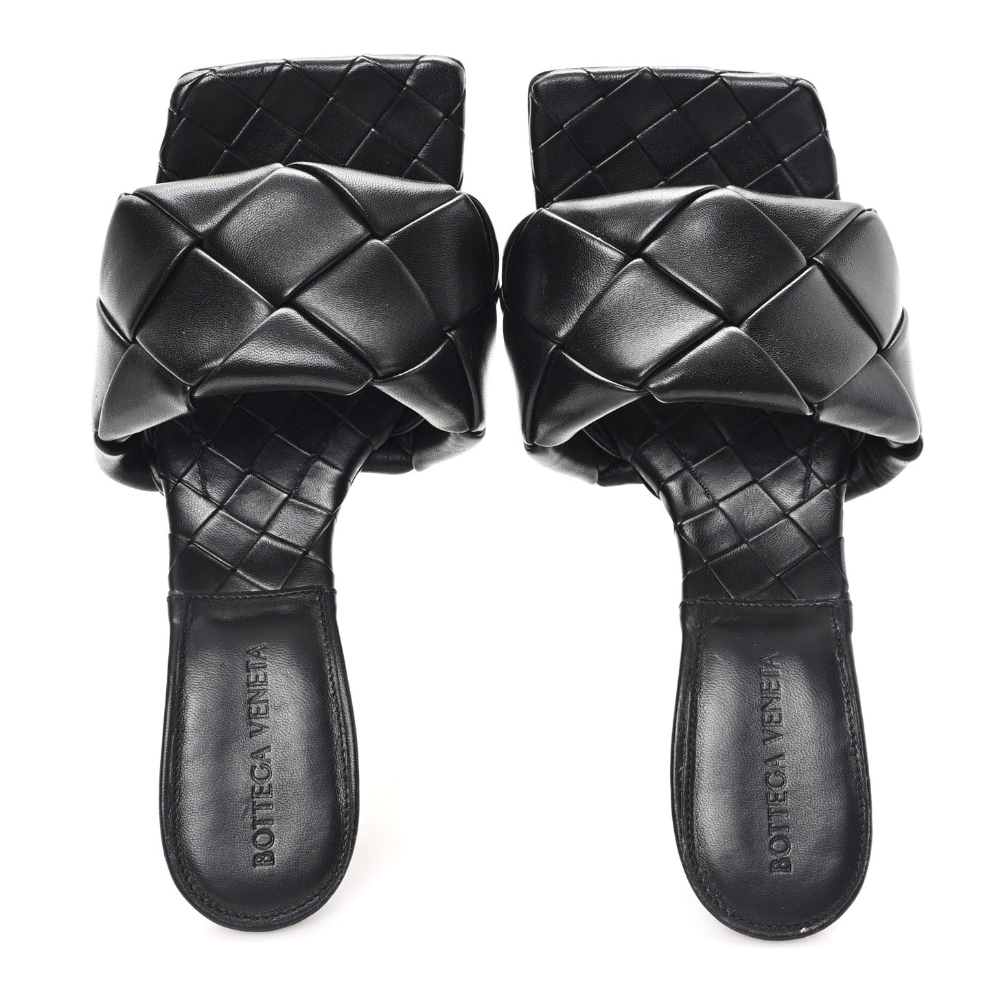 Nappa Maxi Intrecciato Lido Mule Sandals 37 Black