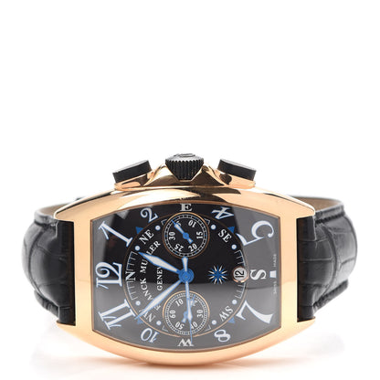 Franck Muller 18K Rose Gold Alligator 42mm Chronograph Mariner Automatic Watch Black 8080CCAT 2 of 4