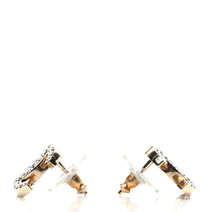 Chanel Crystal CC Large Earrings Gold 3 of 5