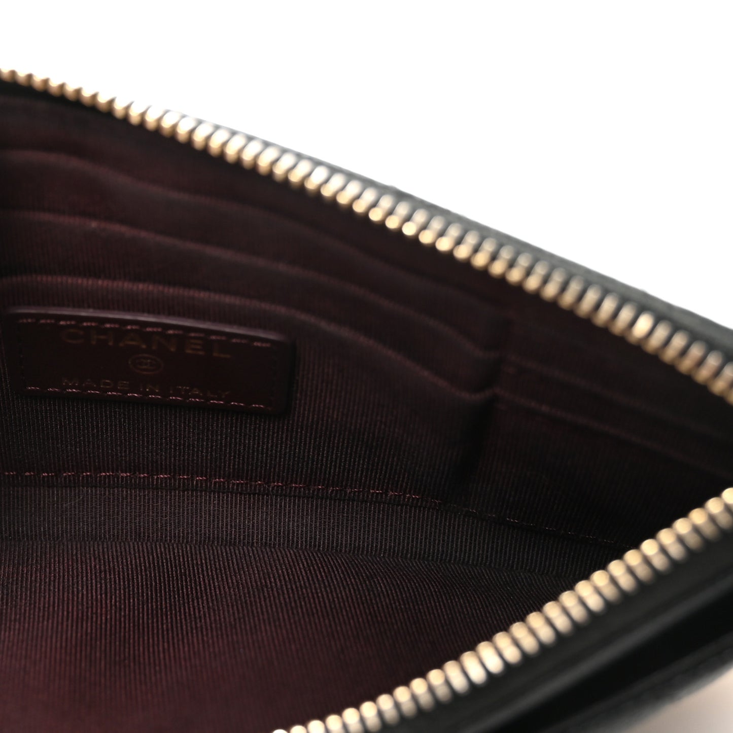 Caviar Quilted Classic Zip Pouch Black