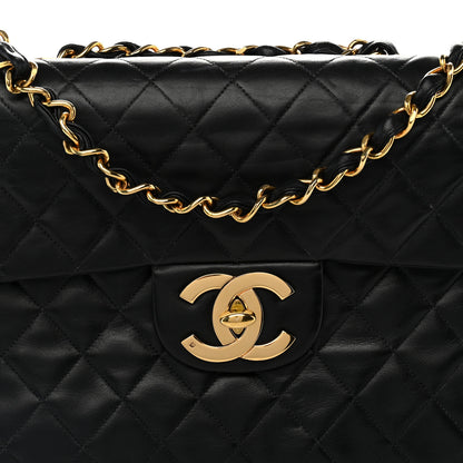 Chanel Lambskin Quilted XL Jumbo Single Flap Black 8 of 13