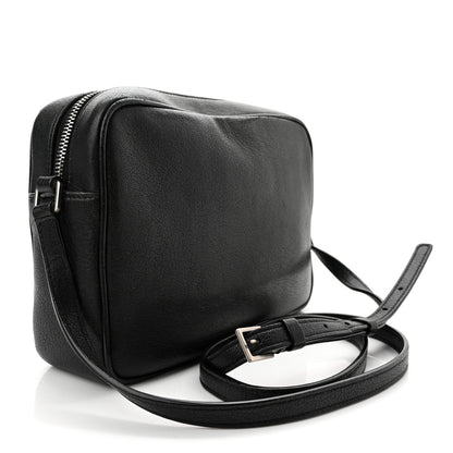 Saint Laurent Grained Lambskin Monogram Lou Camera Bag Black 3 of 11