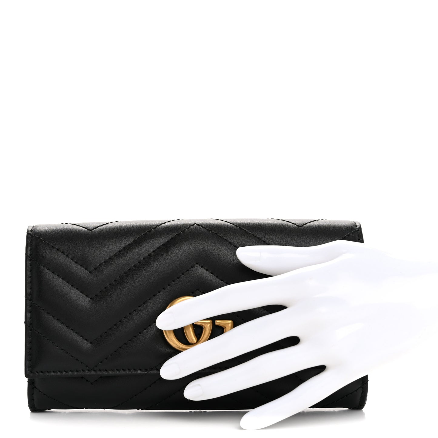 Calfskin Matelasse GG Marmont Continental Wallet Black