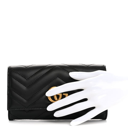Gucci Calfskin Matelasse GG Marmont Continental Wallet Black 2 of 8