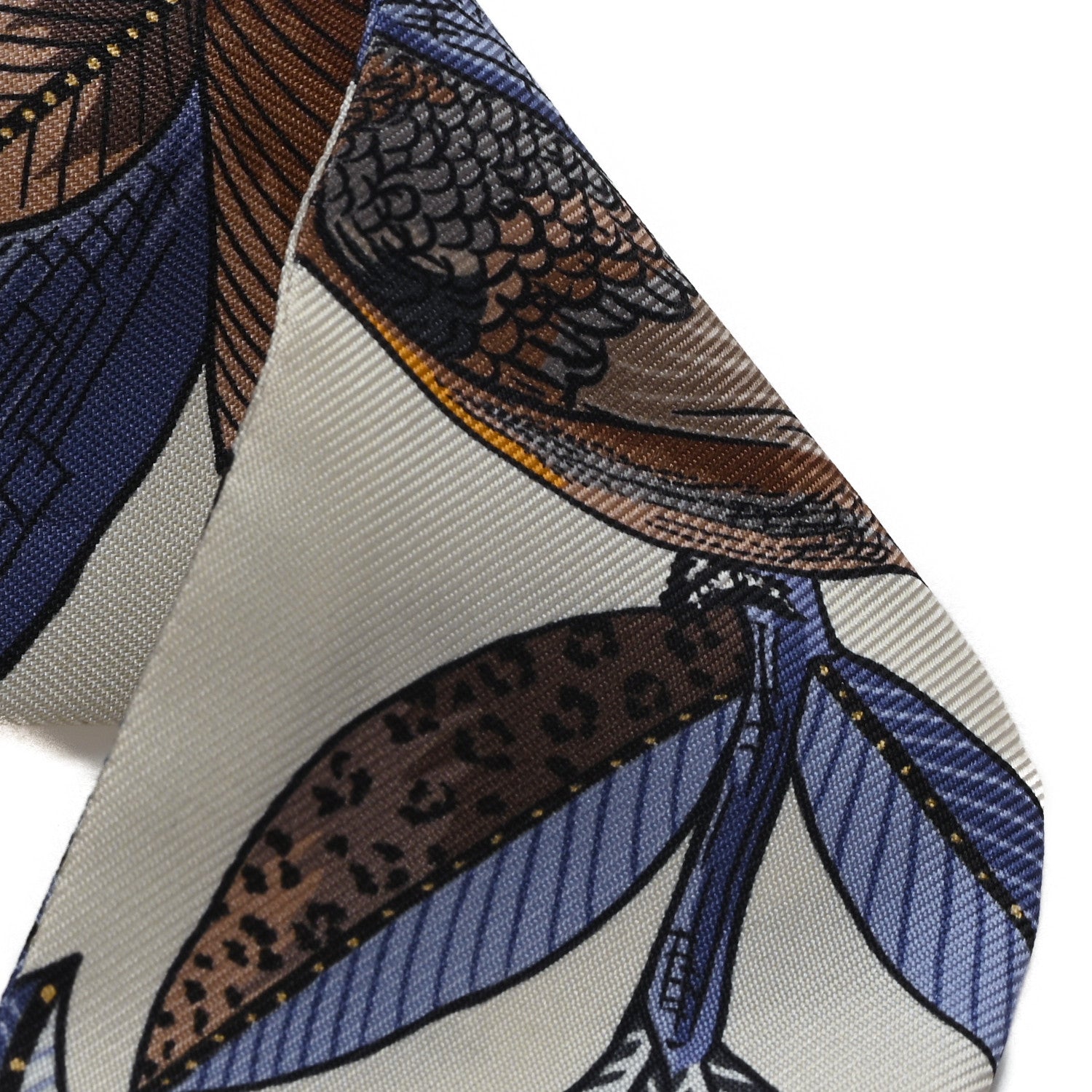 Hermes Silk Tree Of Song Twilly Creme Mauve Ocre 4 of 4