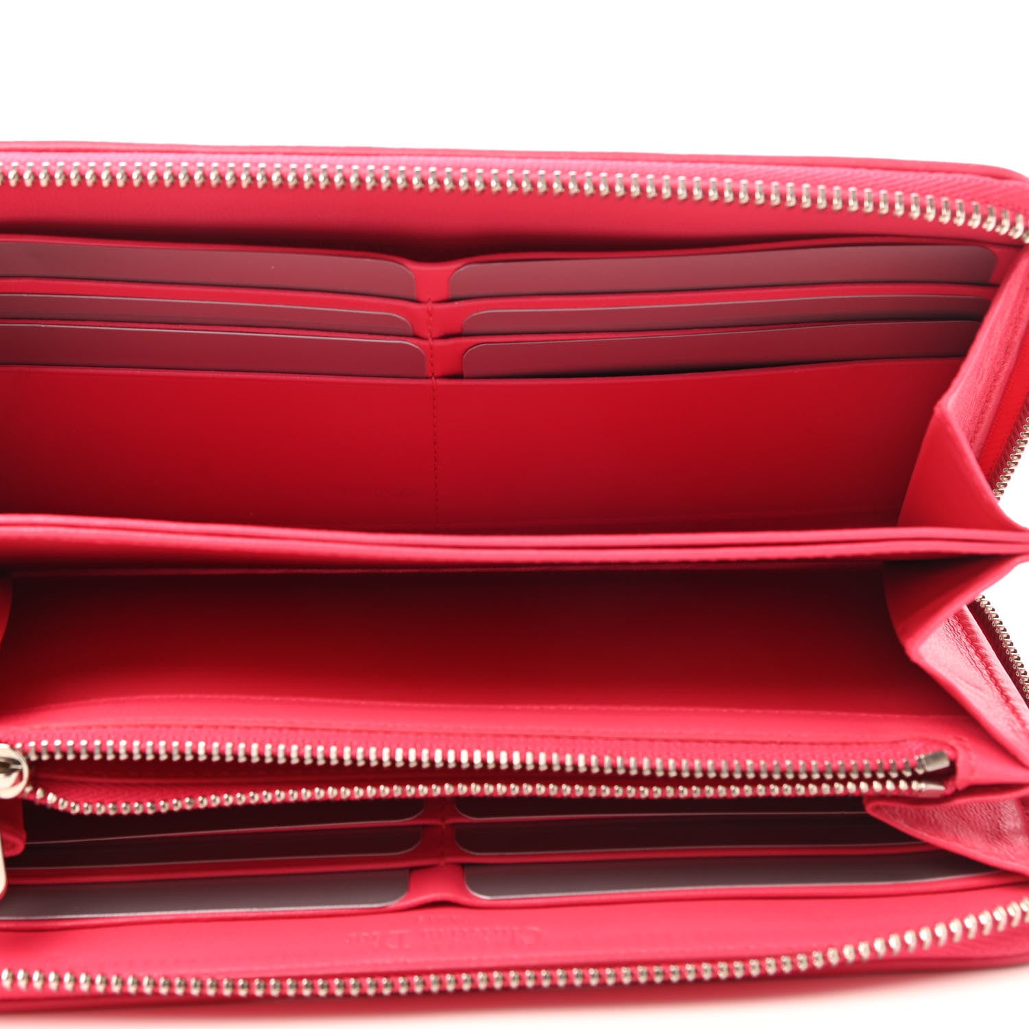 Christian Dior Lambskin Cannage Lady Dior Zip Wallet Rose Hot Pink 5 of 10