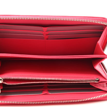 Christian Dior Lambskin Cannage Lady Dior Zip Wallet Rose Hot Pink 5 of 10