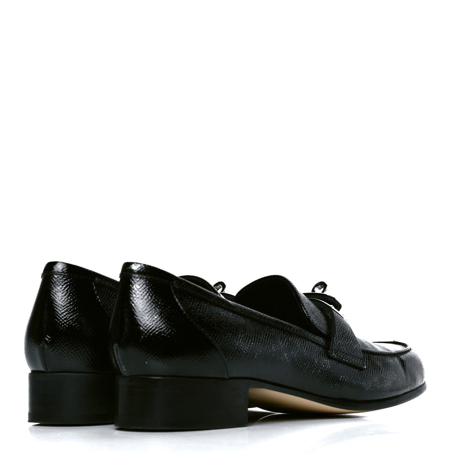 Hermes Patent Epsom Womens Kelly Loafers 38 Black 3 of 6
