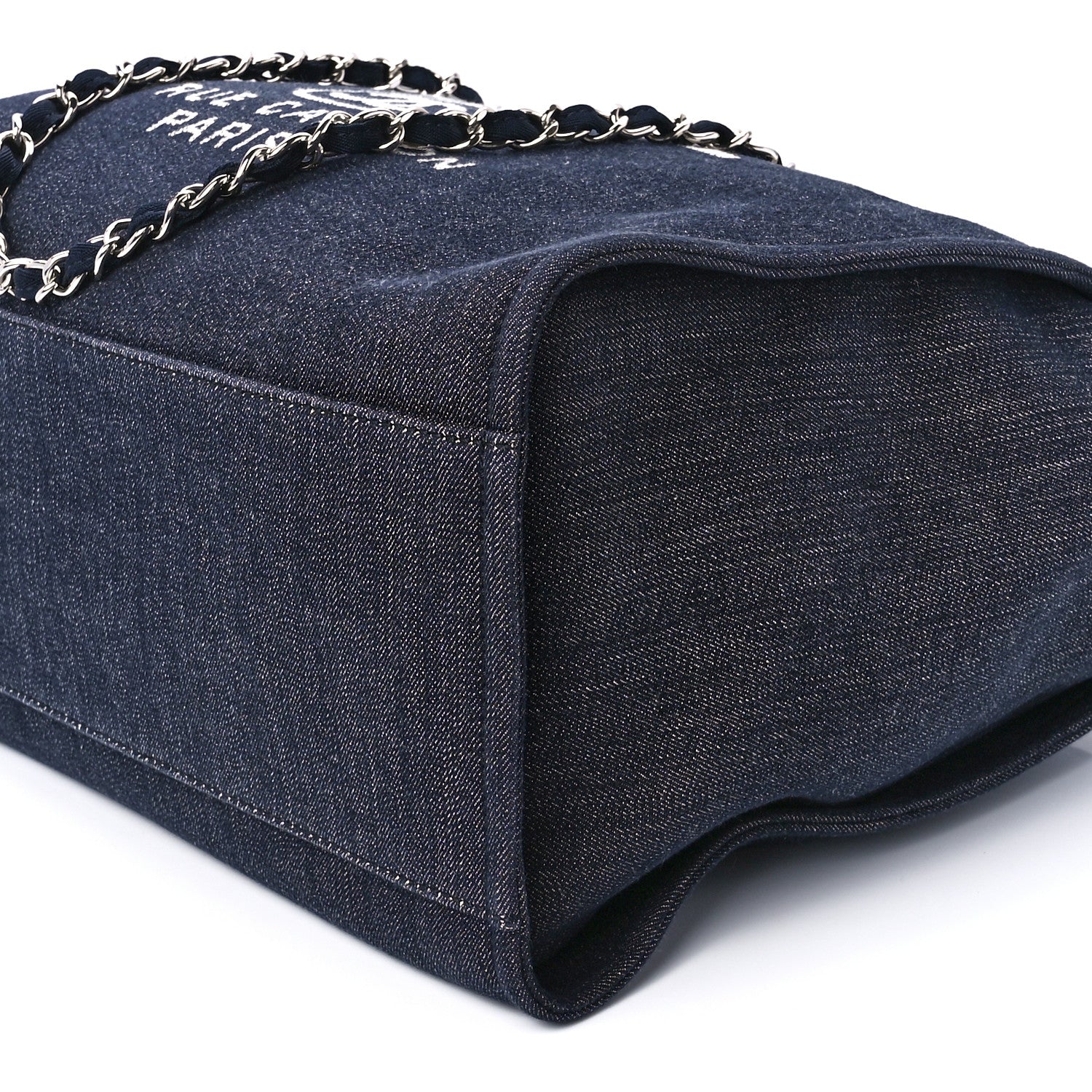 Chanel Denim Medium Deauville Tote Dark Blue 11 of 11