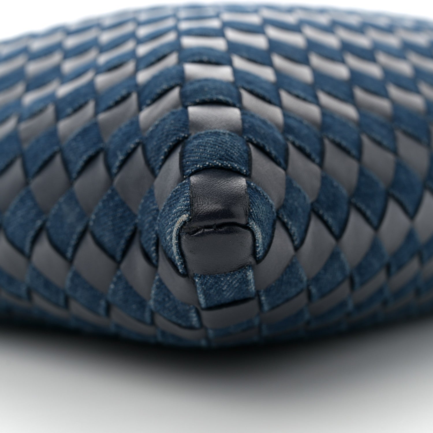Bottega Veneta Denim Calfskin Intrecciato Large Hop Abyss Indigo 9 of 10