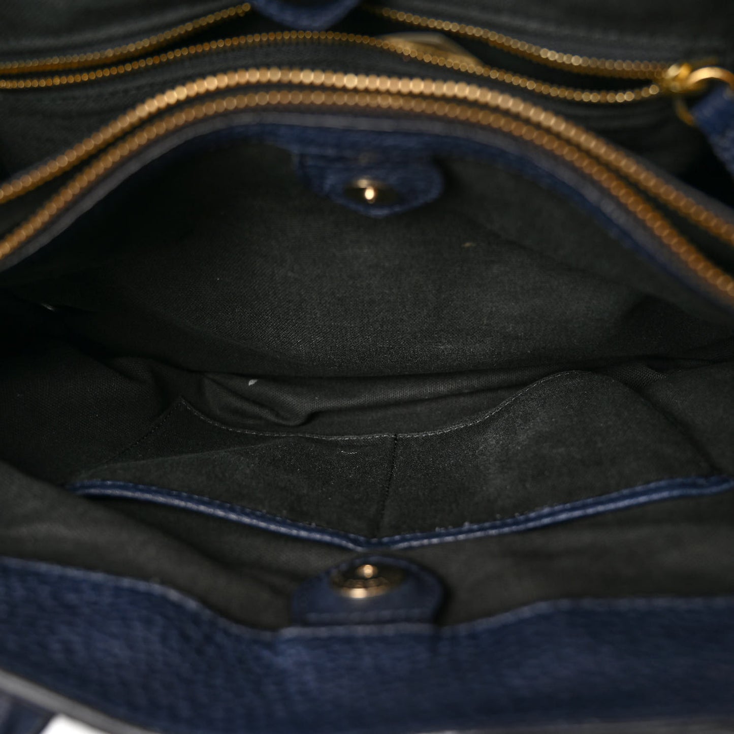 Grainy Calfskin House Check Medium Banner Tote Ink Blue