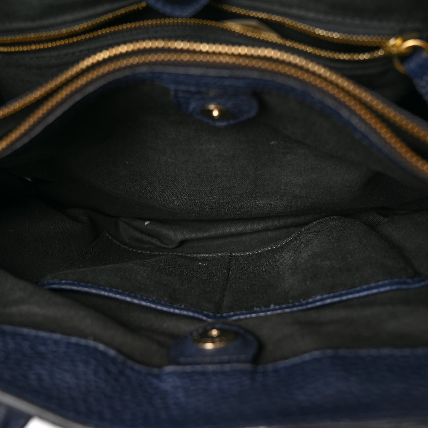 Burberry Grainy Calfskin House Check Medium Banner Tote Ink Blue 6 of 13