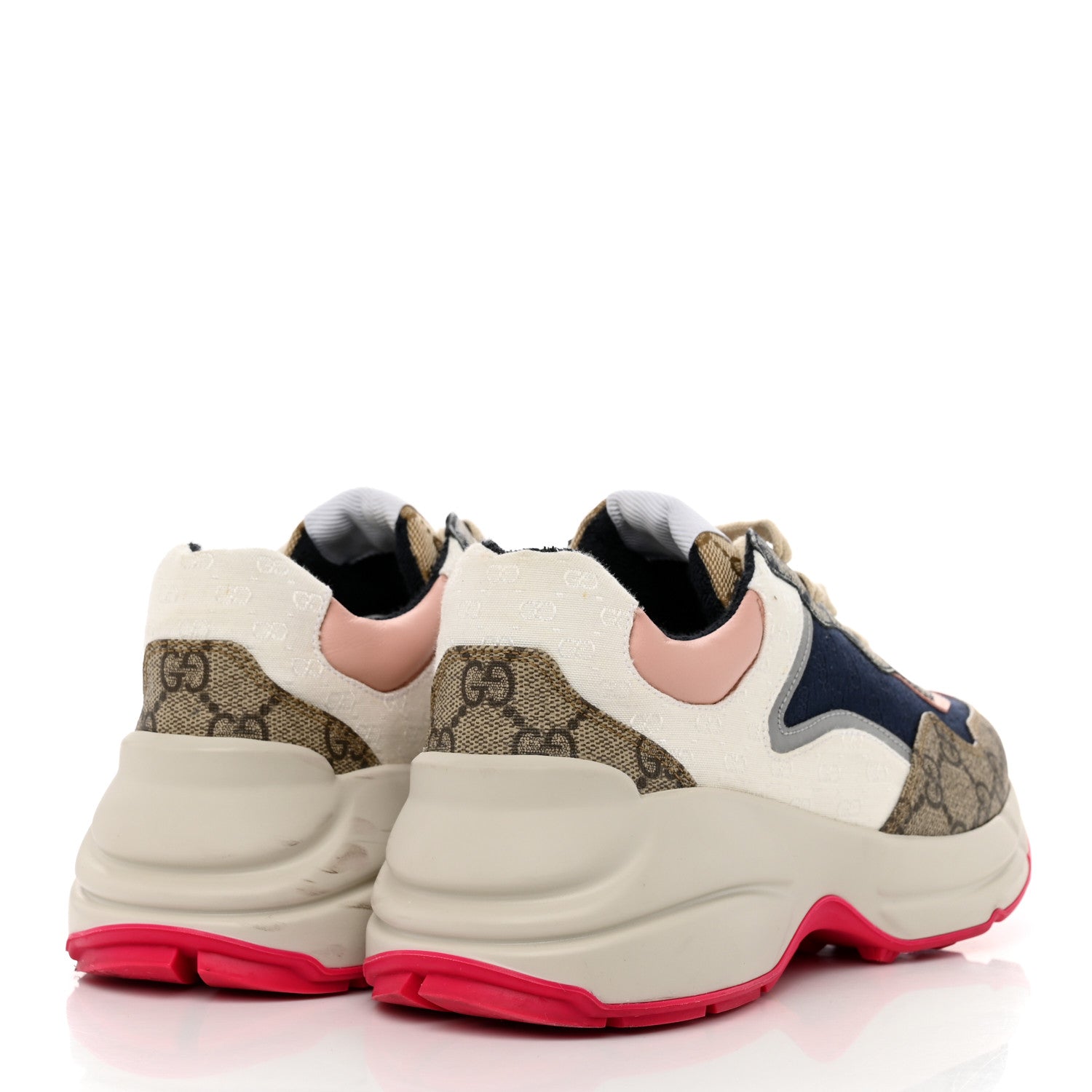 Gucci GG Supreme Monogram Mix Monogram Womens Rhyton Sneakers 36.5 London Blue Beige Pale Pink 4 of 7