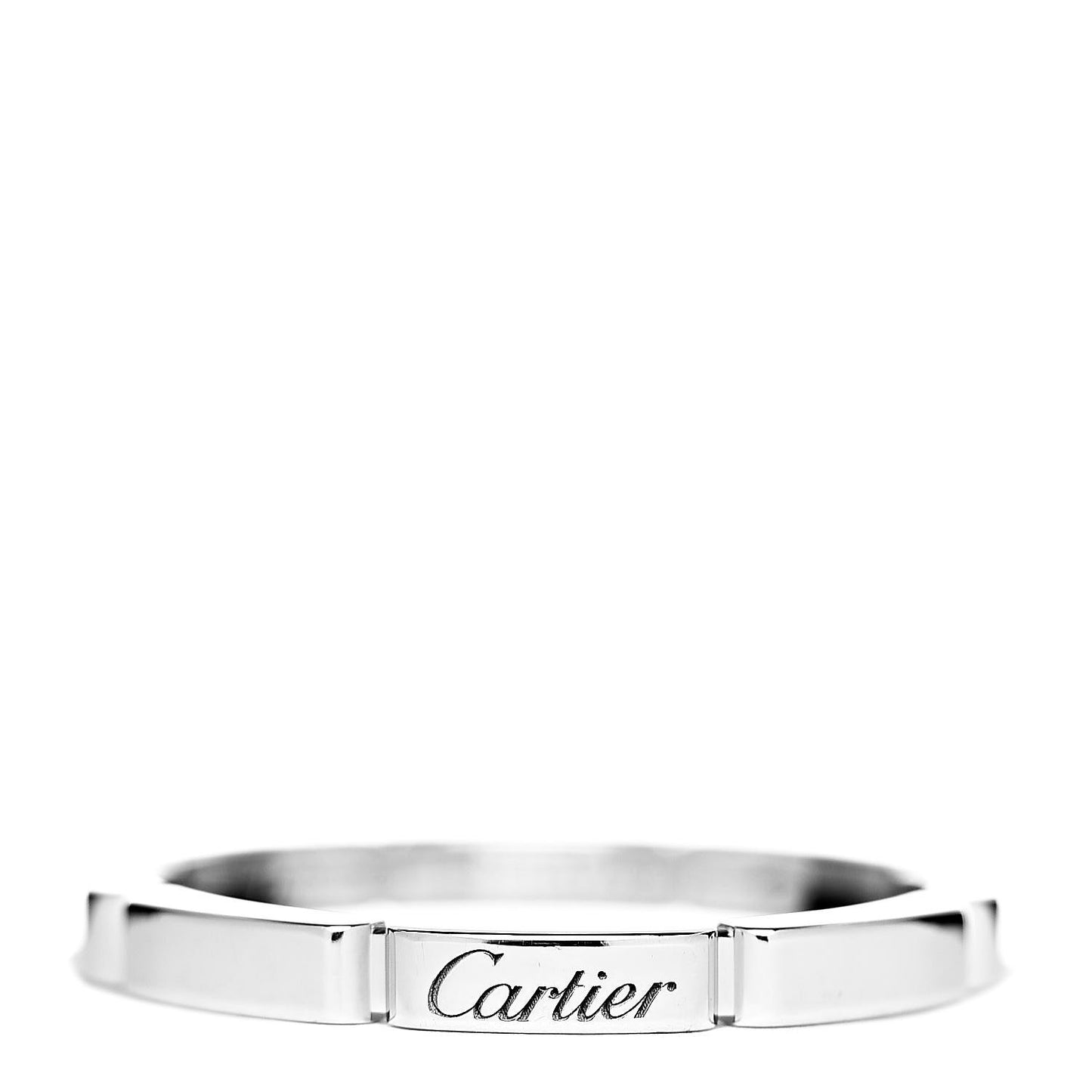 18K White Gold 2.5mm Maillon Panthere Wedding Band Ring 61 9.5