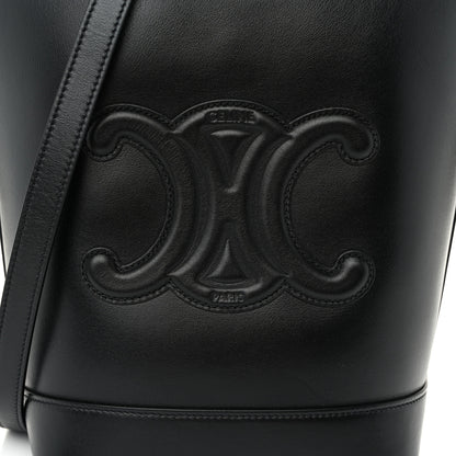 Celine Smooth Calfskin Small Cuir Triomphe Bucket Bag Black 8 of 10