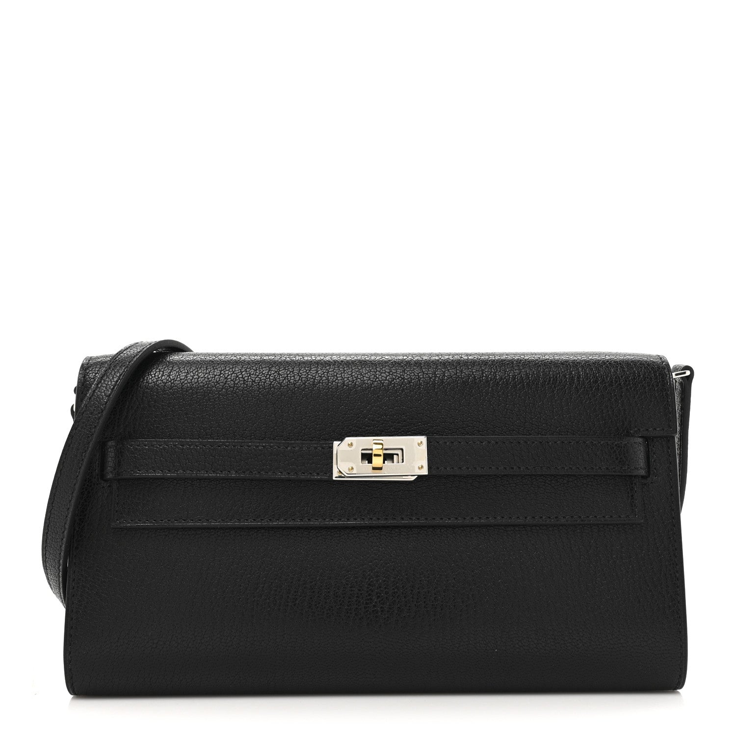 HERMES/2017AW Kellywallet A刻印 Hermes Chevre Chamkila Kelly Wallet To Go Black 1754875 – FASHIONPHILE