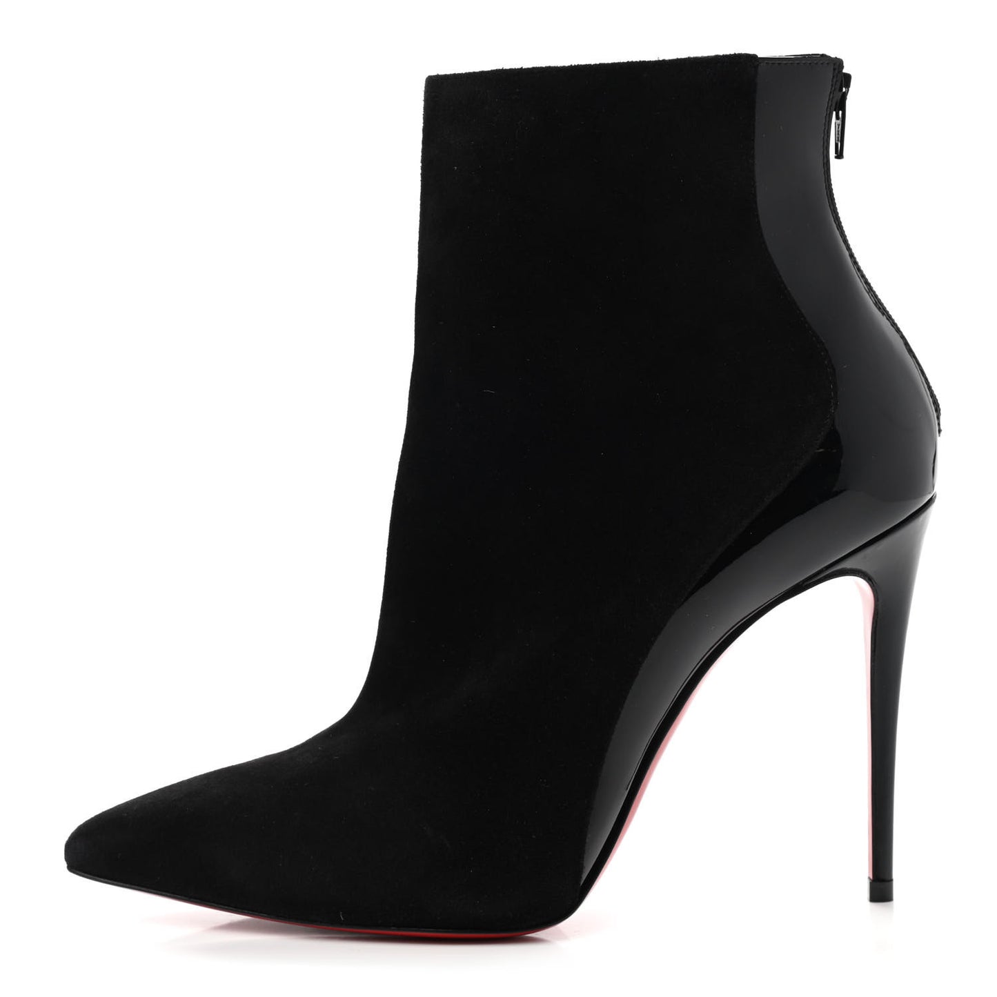 Veau Velours Patent Delicotte 100 Booties 36.5 Black