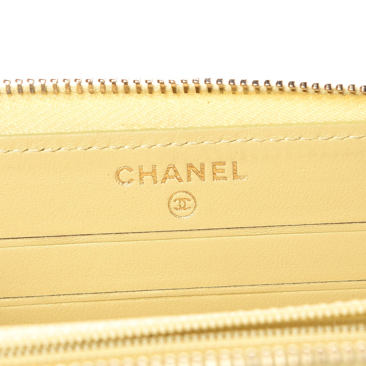 Lambskin Quilted Small Zip Around Wallet Yellow