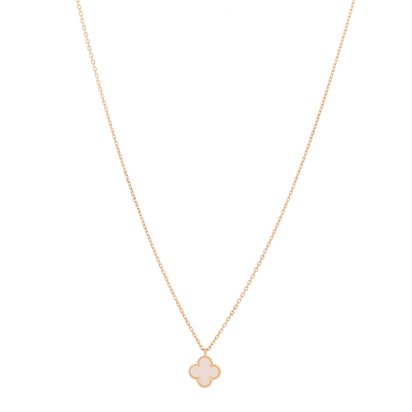 18K Yellow Gold Mother of Pearl Sweet Alhambra Pendant Necklace