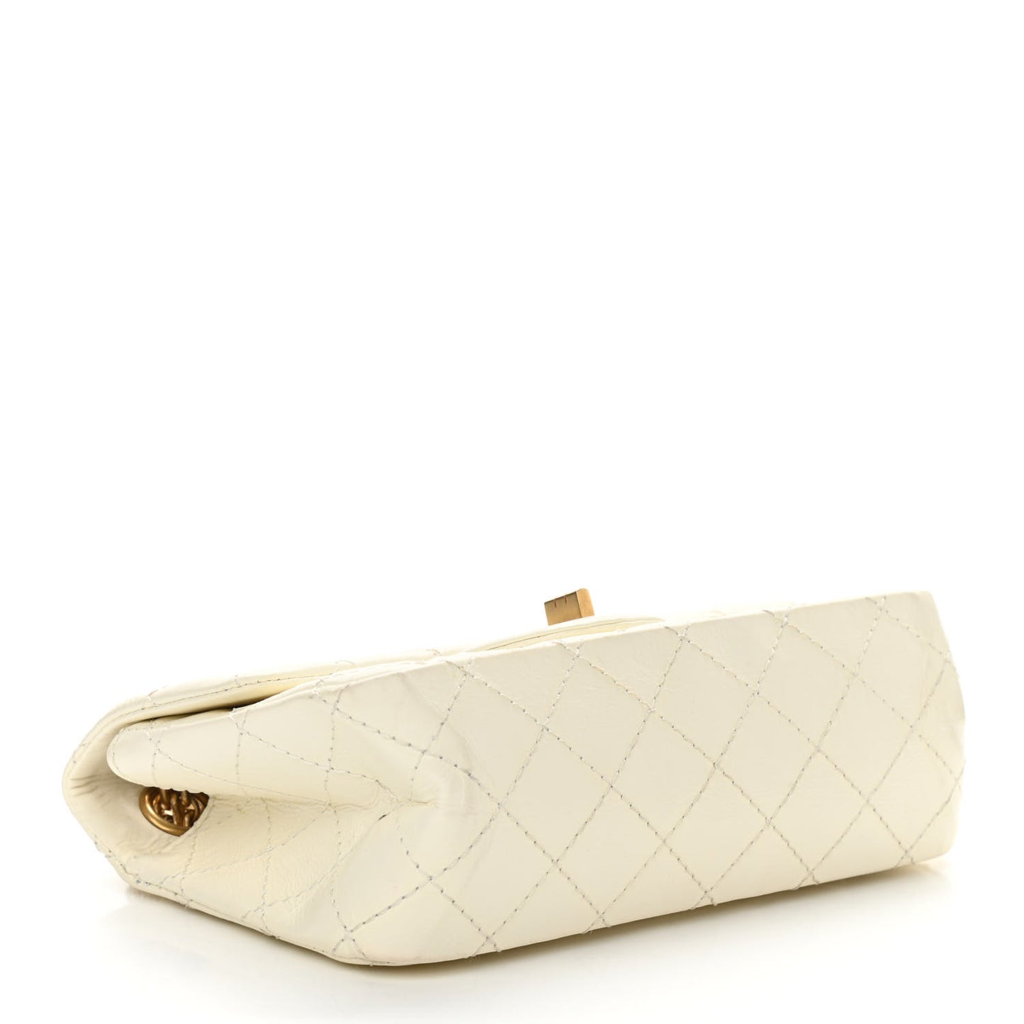 Aged Calfskin Quilted 2.55 Reissue Mini Flap White