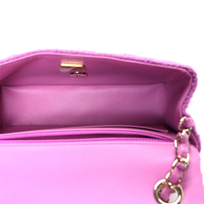 Chanel Tweed Quilted Mini Rectangular Flap Purple 5 of 10