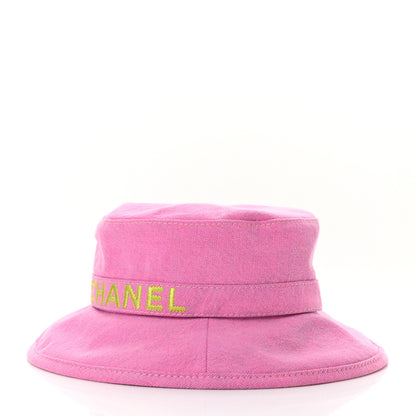 Chanel Denim Logo Bucket Hat M Pink Yellow 5 of 9