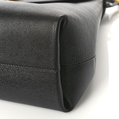 Valentino Garavani Pebbled Calfskin Large VRing Chain Shoulder Bag Black 8 of 8