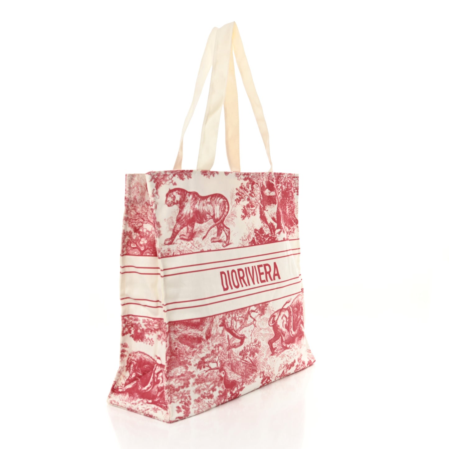 Straw Dioriviera Tote Red