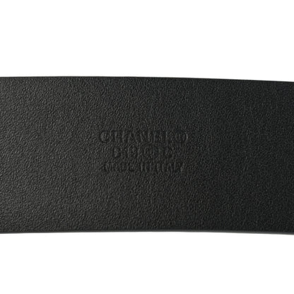 Chanel Calfskin Crystal CC Belt 95 38 Black Blue 3 of 7