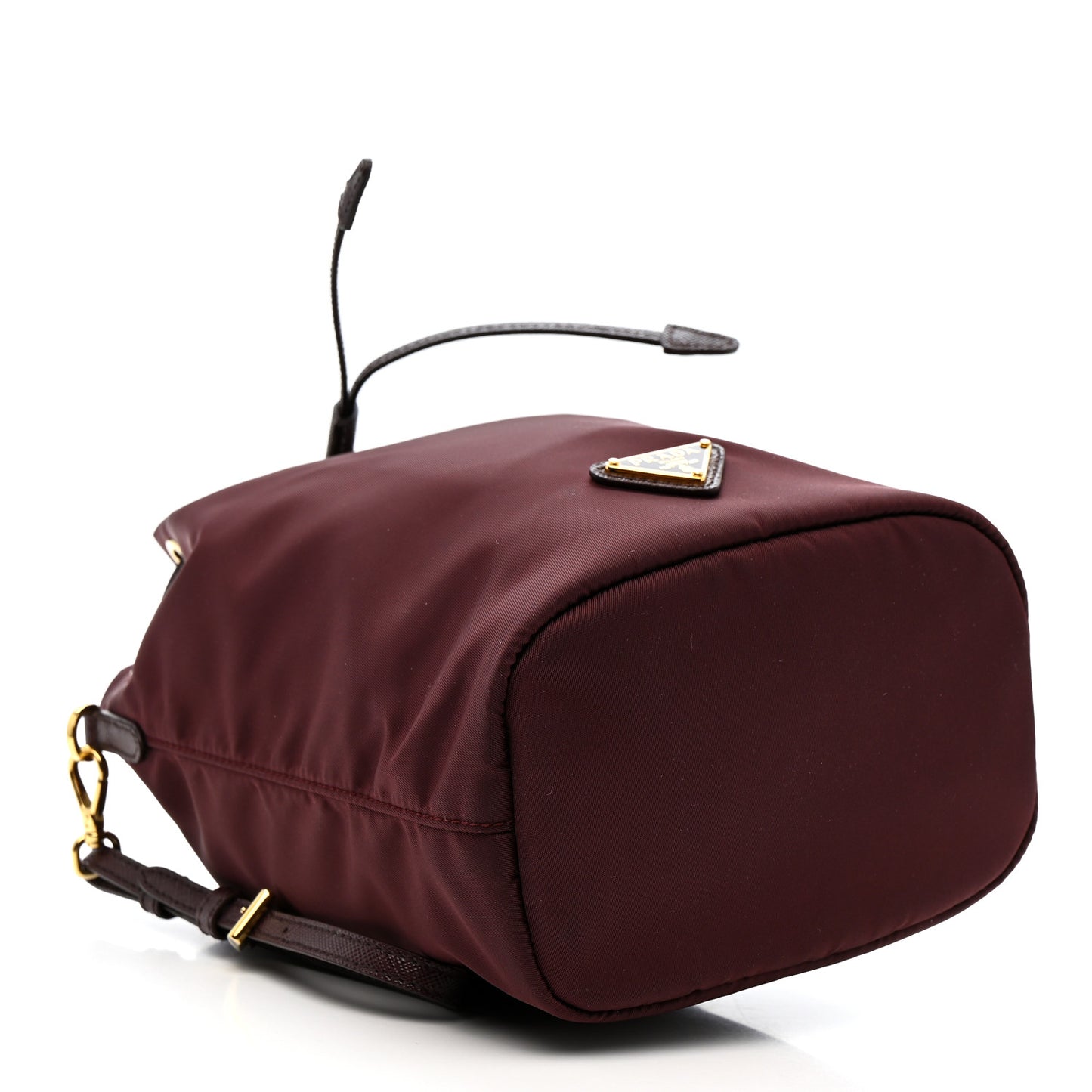 Nylon Vela Drawstring Wristlet Pouch Bordeaux