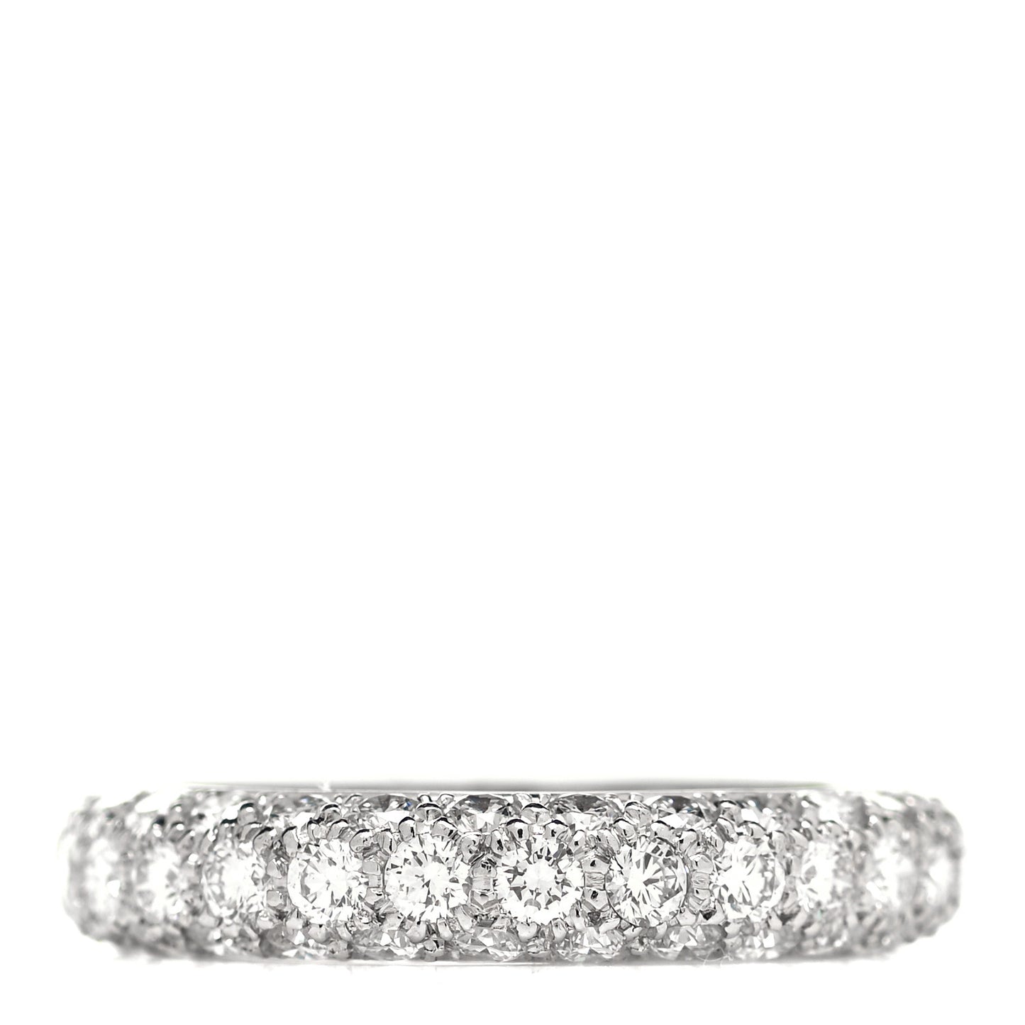 Platinum Diamond Etoile Three-Row Band Ring 49 4.75
