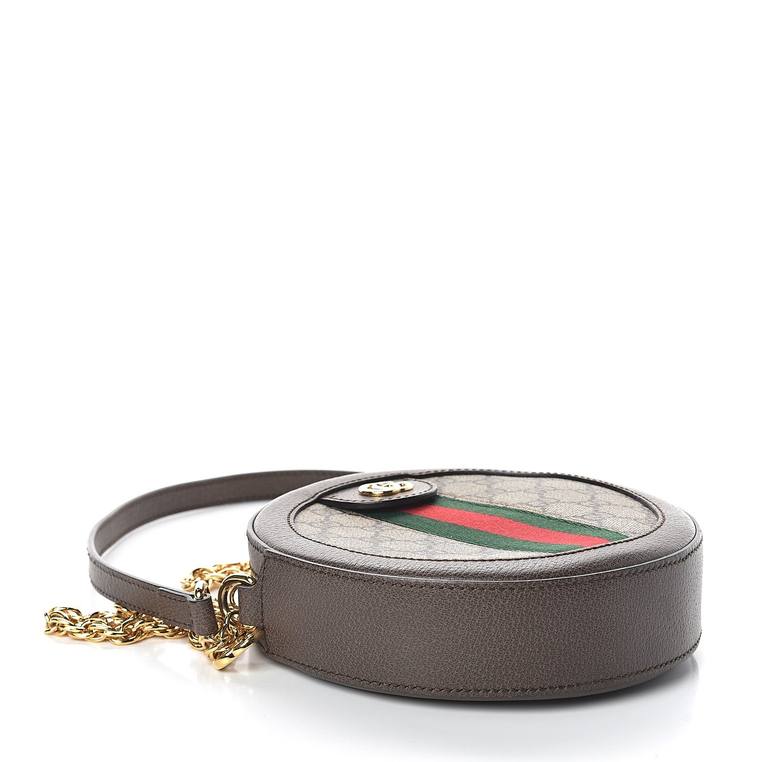 Gucci GG Supreme Monogram Web Mini Ophidia Round Shoulder Bag Brown 3 of 7