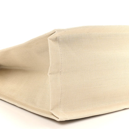 Saint Laurent Cotton Linen Calfskin Striped Rive Gauche Tote Water Green 9 of 10