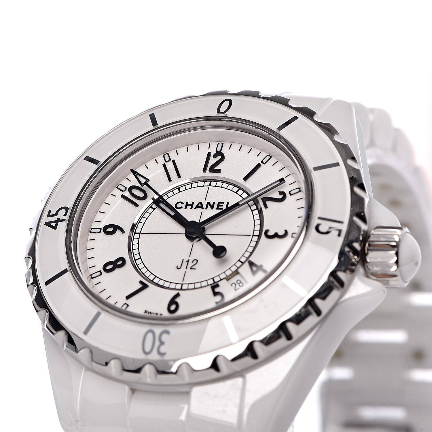 Chanel Stainless Steel Ceramic 33mm J12 Quartz Watch White 8 of 11