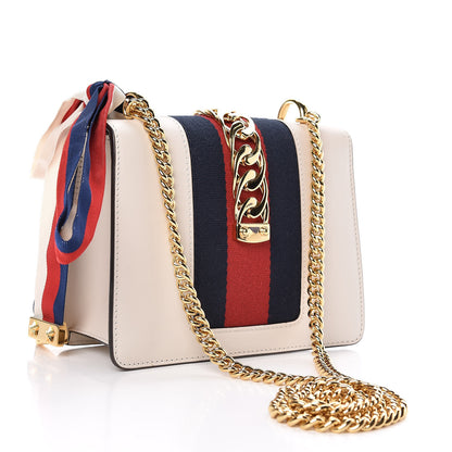 Gucci Calfskin Mini Sylvie Chain Shoulder Bag White 3 of 10