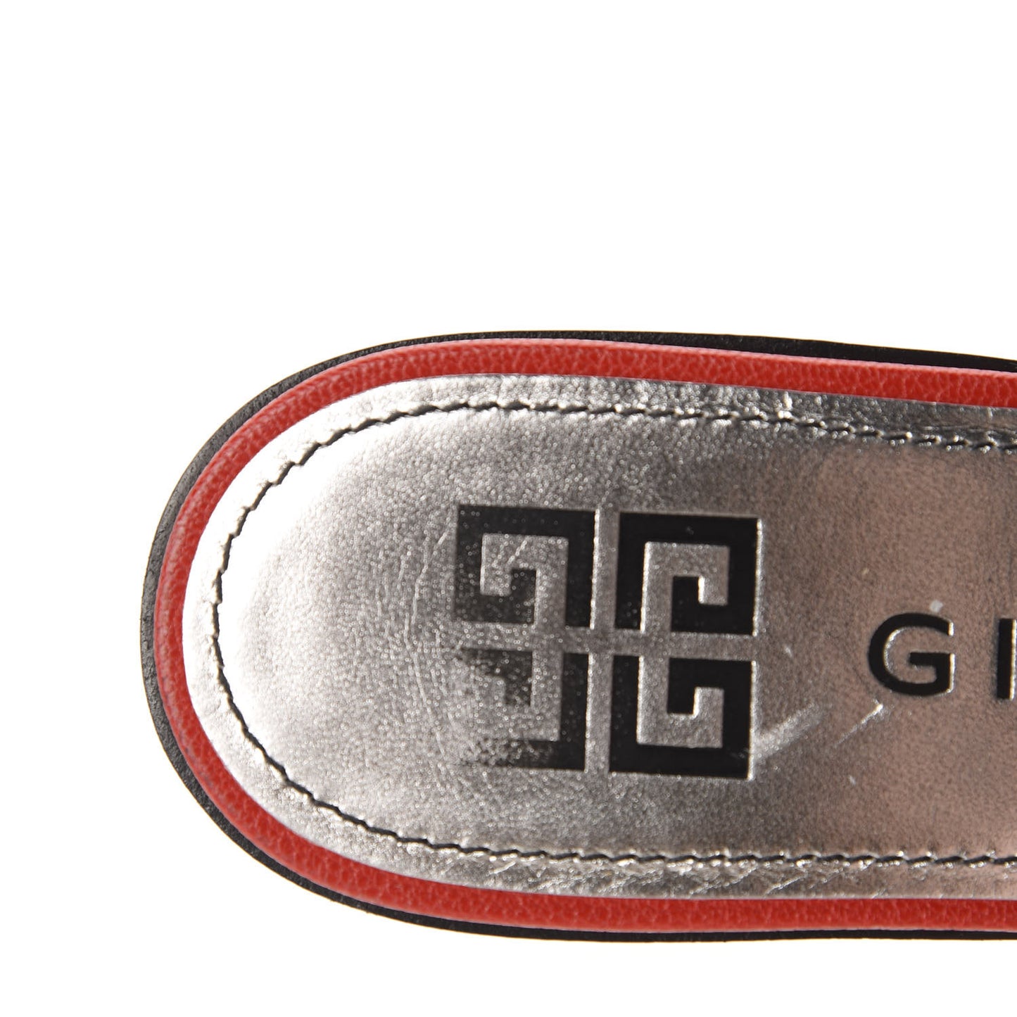 Goatskin 4G Flat Sandals 35.5 Red