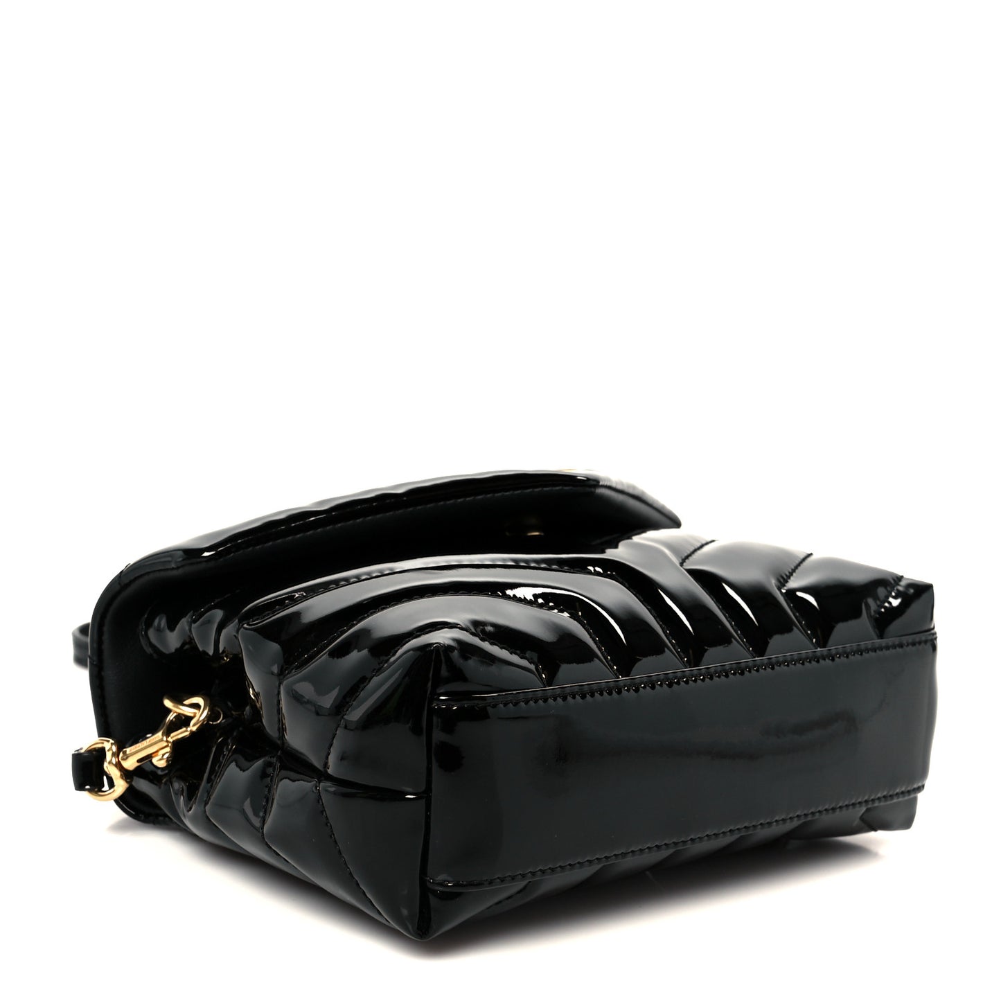 Patent Y Quilted Monogram Toy Loulou Crossbody Bag Black