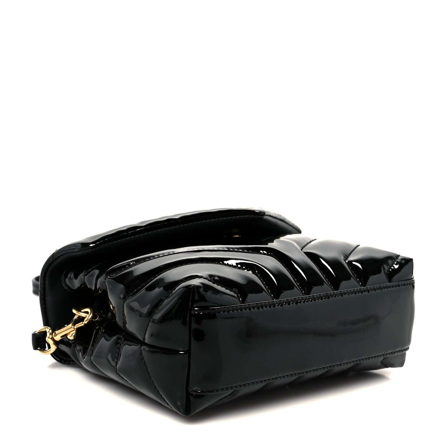 Saint Laurent Patent Y Quilted Monogram Toy Loulou Crossbody Bag Black 4 of 11