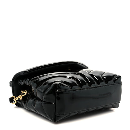 Saint Laurent Patent Y Quilted Monogram Toy Loulou Crossbody Bag Black 4 of 11