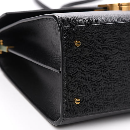 Saint Laurent Grain de Poudre Medium Classic Monogram Cassandra Top Handle Black Rouge Legion 7 of 8