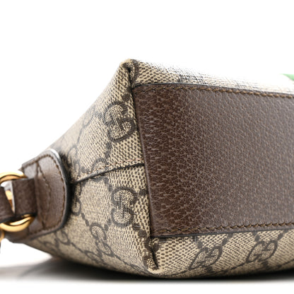 Gucci GG Supreme Monogram Textured Dollar Calfskin Web Small Ophidia Dome Shoulder Bag Beige Ebony New Acero 9 of 10