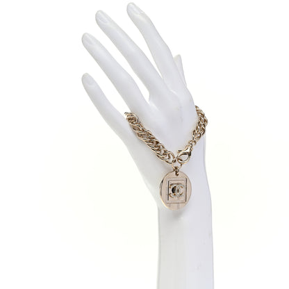 Chanel Crystal CC Chain Charm Bracelet Gold 2 of 5