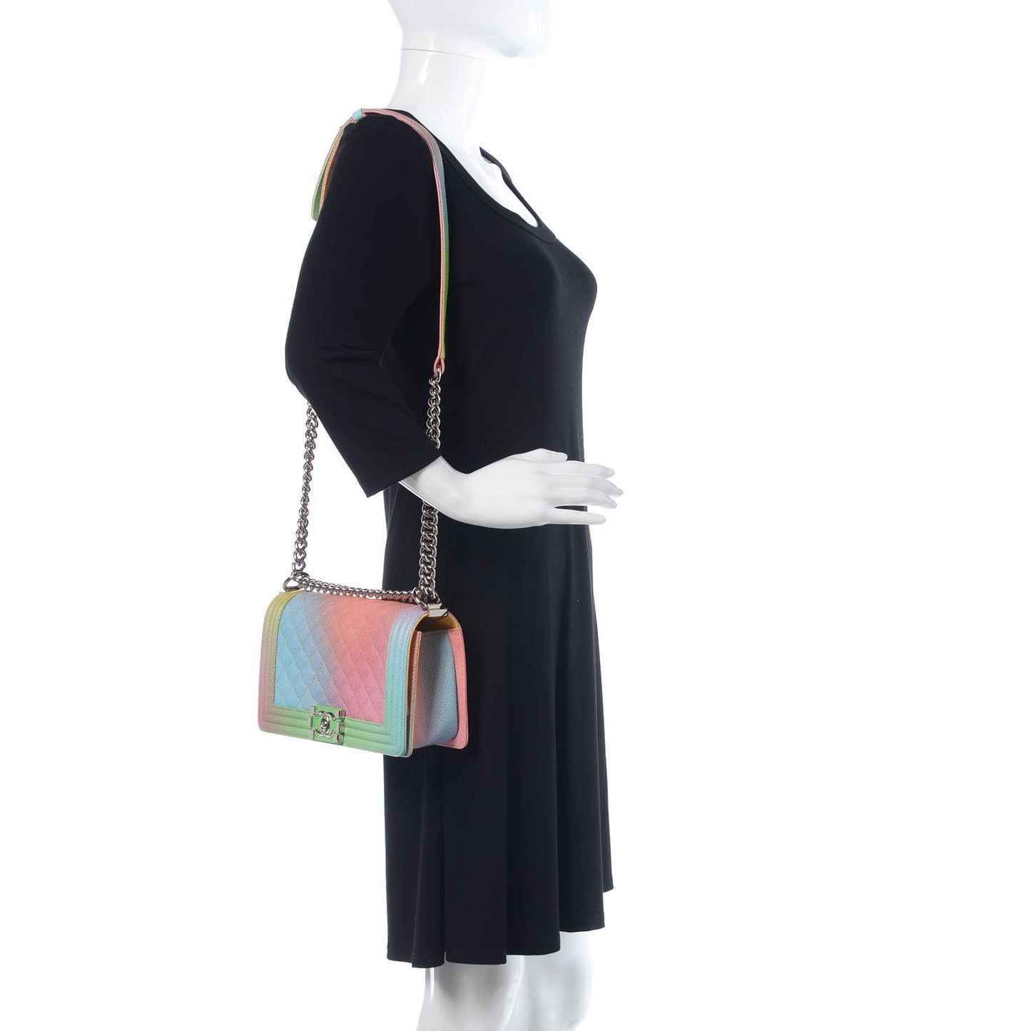 Caviar Quilted Medium Cuba Rainbow Boy Flap Multicolor