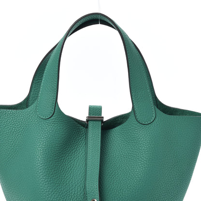 Hermes Taurillon Clemence Picotin Lock 18 PM Vert Verone 9 of 9