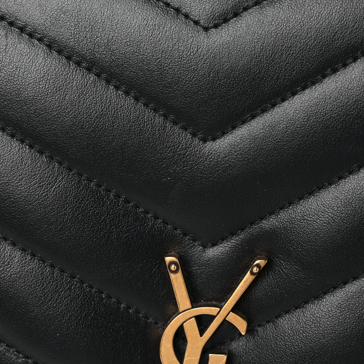 Saint Laurent Calfskin Y Quilted Monogram Large Loulou Chain Satchel Black 16 of 17