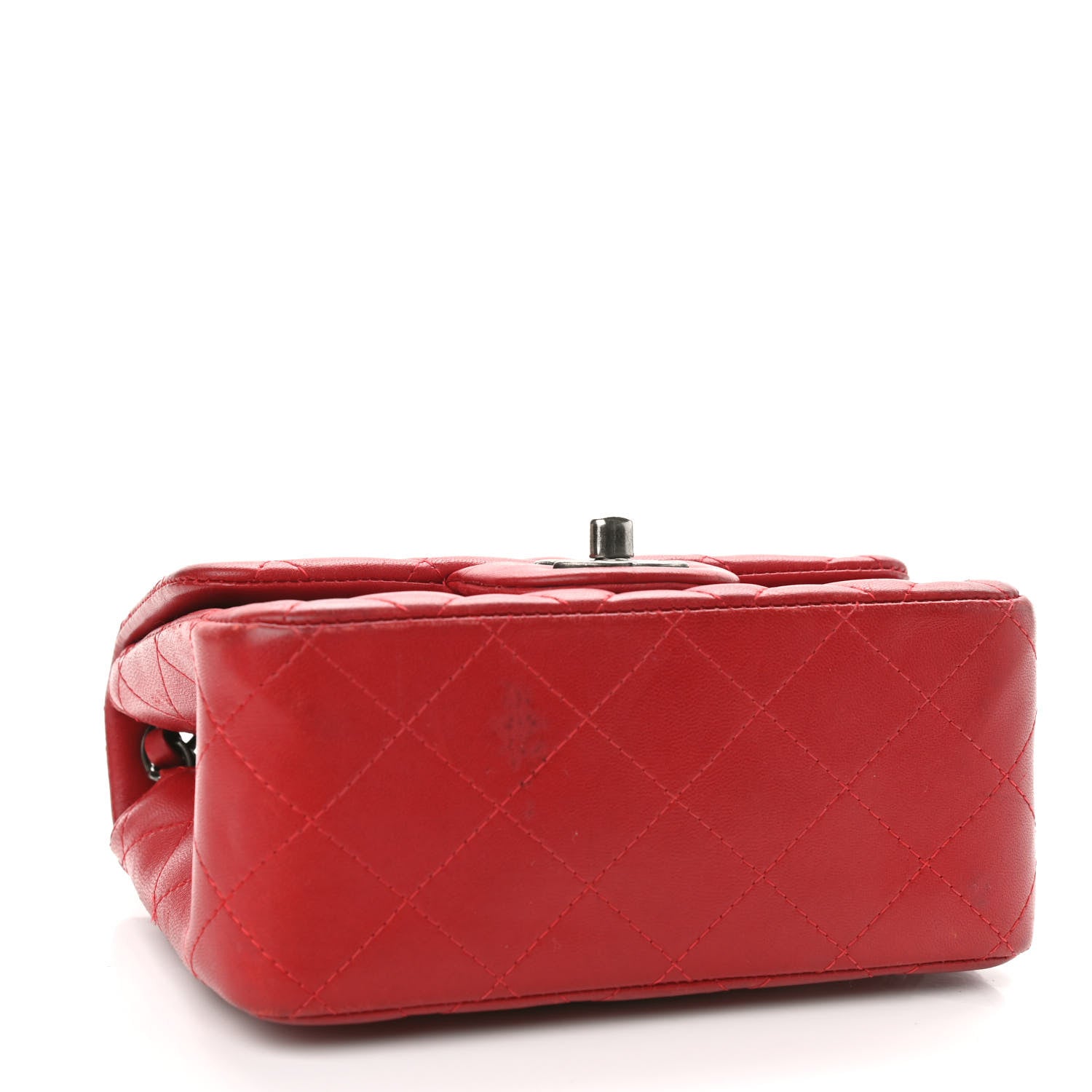 Chanel Lambskin Quilted Mini Square Flap Red 4 of 13