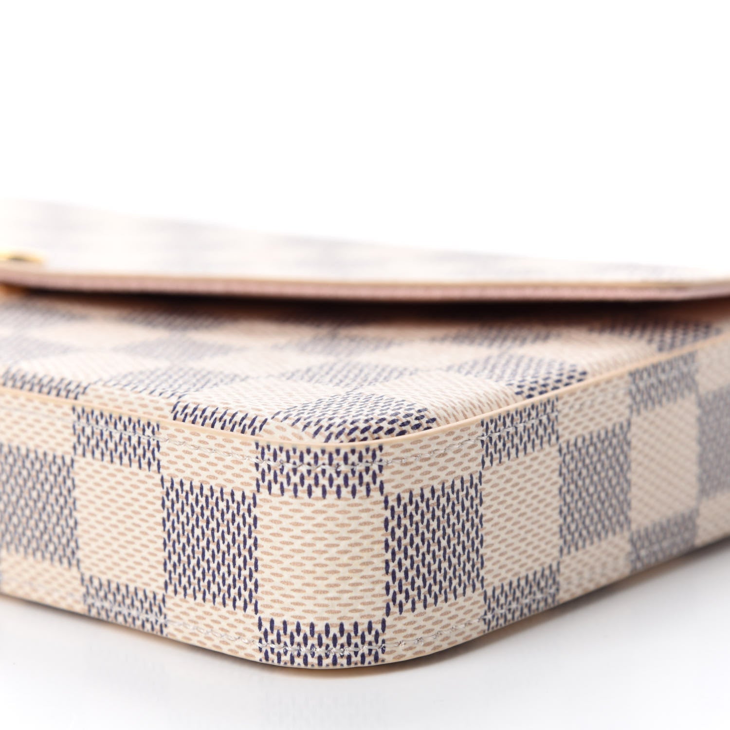 Louis Vuitton Damier Azur Pochette Felicie Chain Wallet Rose Ballerine 7 of 12